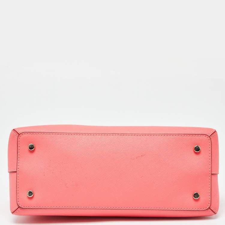 Pre Owned Kate Spade Neon Pink Leather Cedar Street Maise Satchel