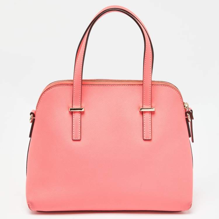 Pre Owned Kate Spade Neon Pink Leather Cedar Street Maise Satchel