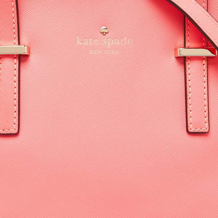 Pre Owned Kate Spade Neon Pink Leather Cedar Street Maise Satchel