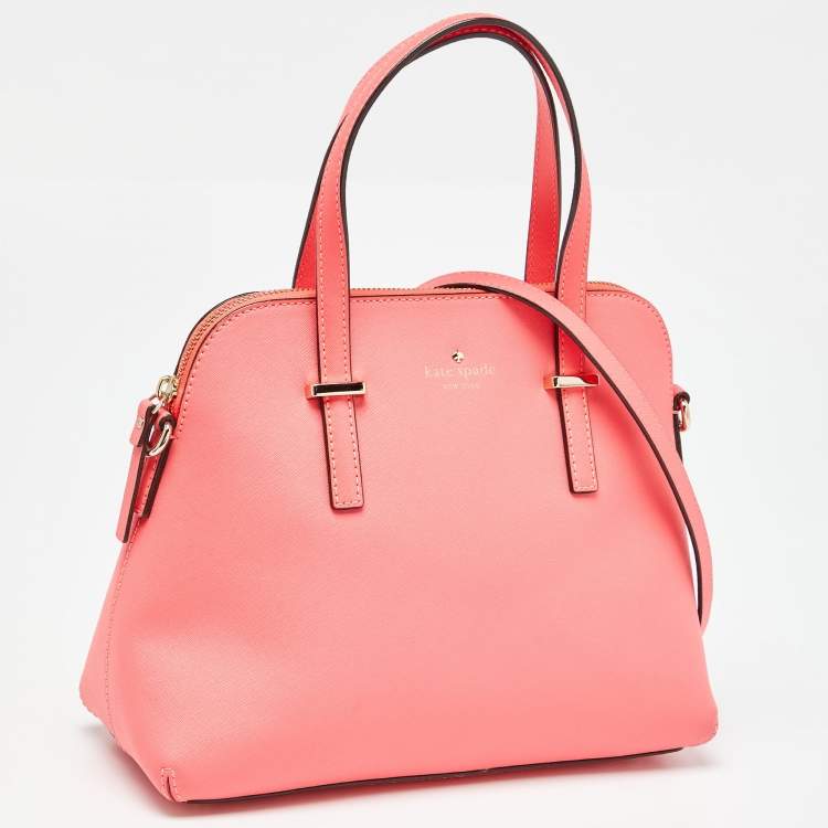 Pre Owned Kate Spade Neon Pink Leather Cedar Street Maise Satchel
