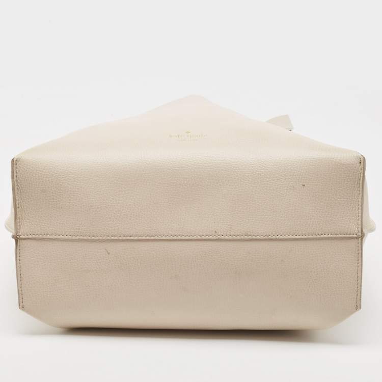 Pre Owned Kate Spade Off-white Leather Foster Court Tasha Tote