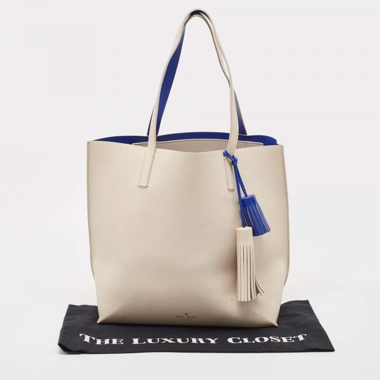 Pre Owned Kate Spade Off-white Leather Foster Court Tasha Tote