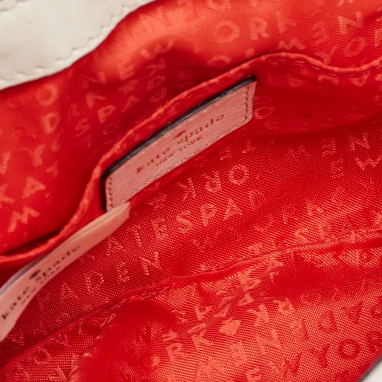 Pre Owned Kate Spade Off White Leather Astor Court Naomi Crossbody Bag