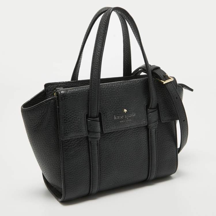 Pre Owned Kate Spade Black Leather Mini Daniels Drive Abigail Satchel 