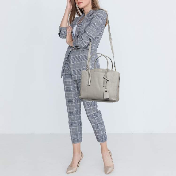 Pre Owned Kate Spade Grey Leather Large Margaux Satchel