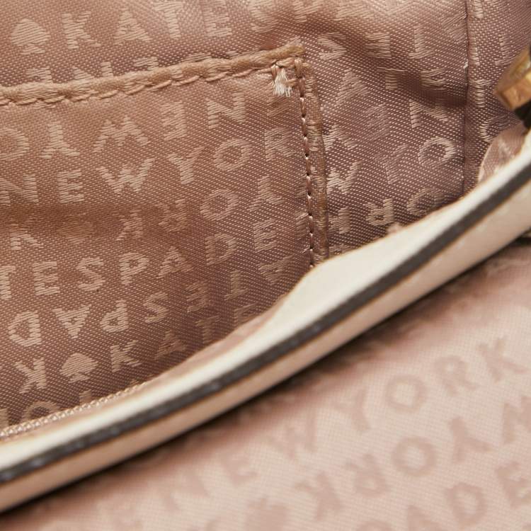 Pre Owned Kate Spade Off White Leather Charline Arbour Hill Top Handle Bag
