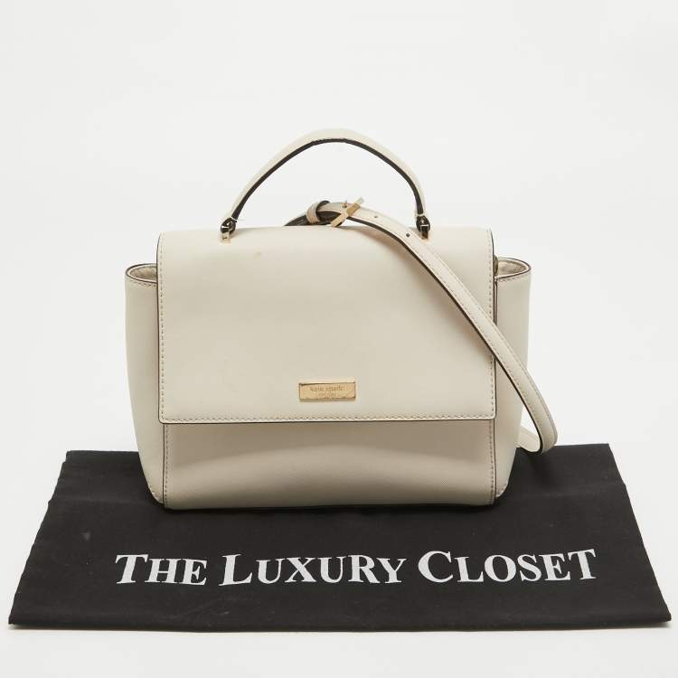 Pre Owned Kate Spade Off White Leather Charline Arbour Hill Top Handle Bag