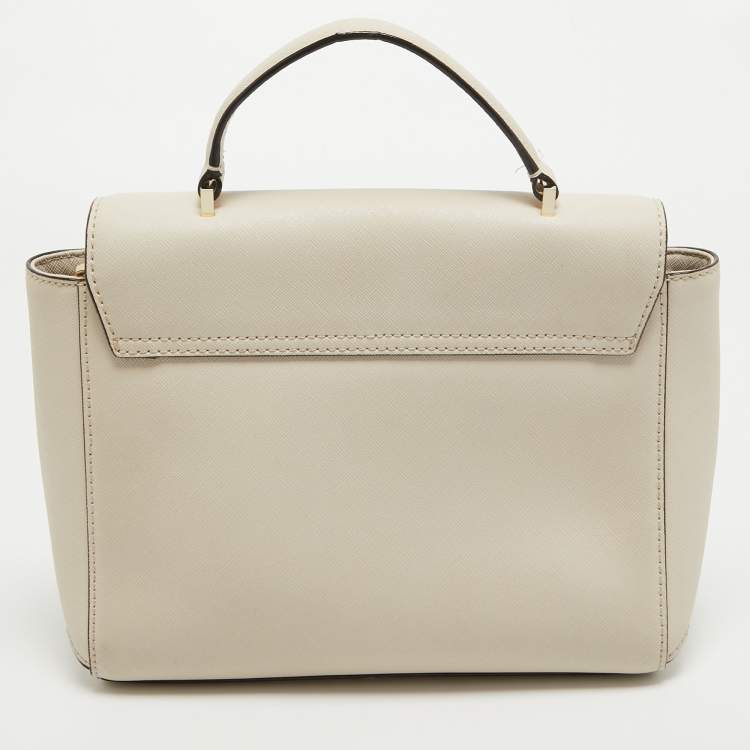 Pre Owned Kate Spade Off White Leather Charline Arbour Hill Top Handle Bag