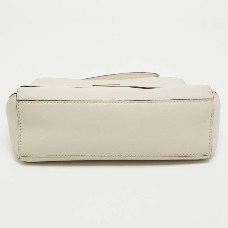 Pre Owned Kate Spade Off White Leather Charline Arbour Hill Top Handle Bag