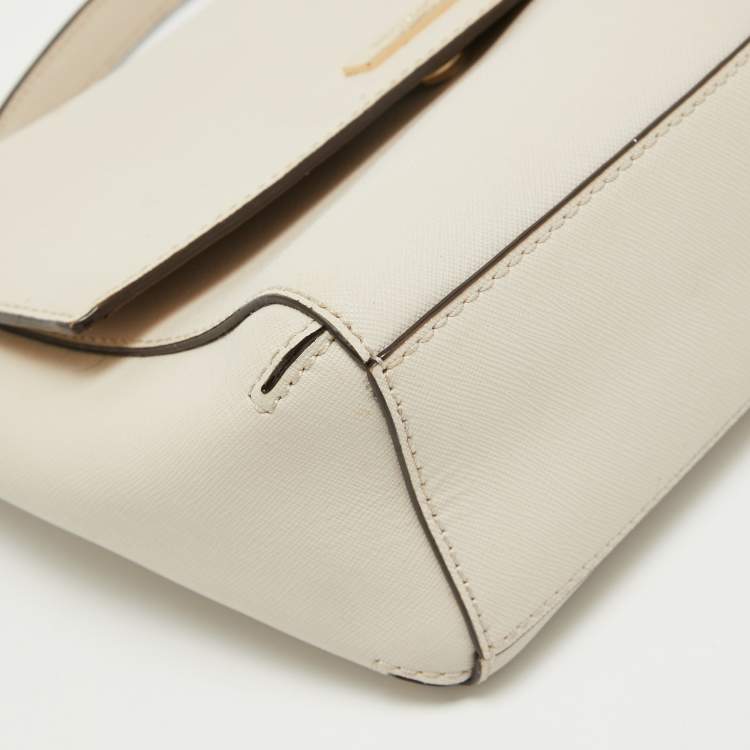 Pre Owned Kate Spade Off White Leather Charline Arbour Hill Top Handle Bag
