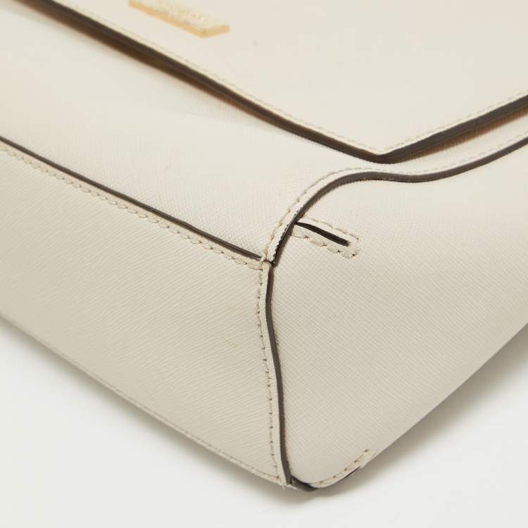 Pre Owned Kate Spade Off White Leather Charline Arbour Hill Top Handle Bag