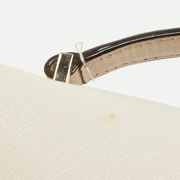 Pre Owned Kate Spade Off White Leather Charline Arbour Hill Top Handle Bag