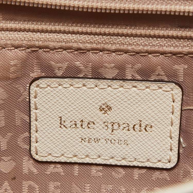 Pre Owned Kate Spade Off White Leather Charline Arbour Hill Top Handle Bag