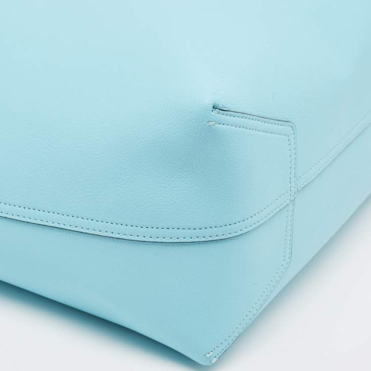 Pre Owned Kate Spade Two Tone Blue Leather Ava Reversible Tote