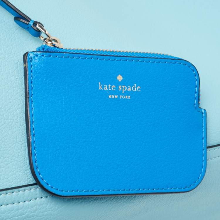 Pre Owned Kate Spade Two Tone Blue Leather Ava Reversible Tote