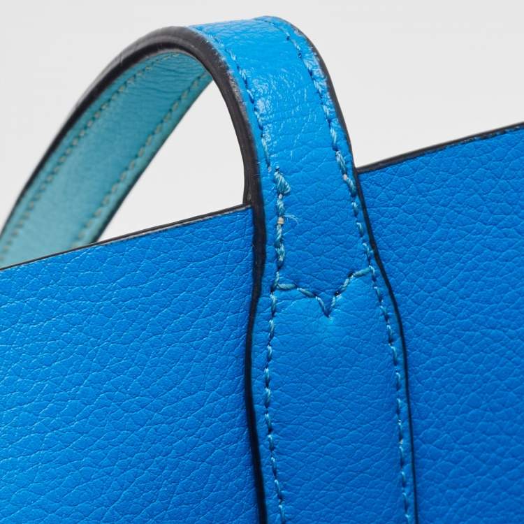 Pre Owned Kate Spade Two Tone Blue Leather Ava Reversible Tote