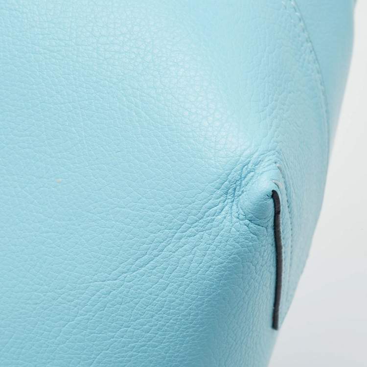 Pre Owned Kate Spade Two Tone Blue Leather Ava Reversible Tote