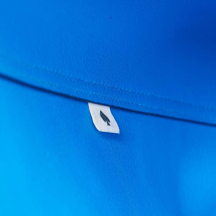 Pre Owned Kate Spade Two Tone Blue Leather Ava Reversible Tote