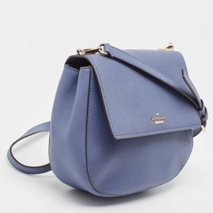 Pre Owned Kate Spade Blue Leather Cameron Street Byrdie Crossbody Bag