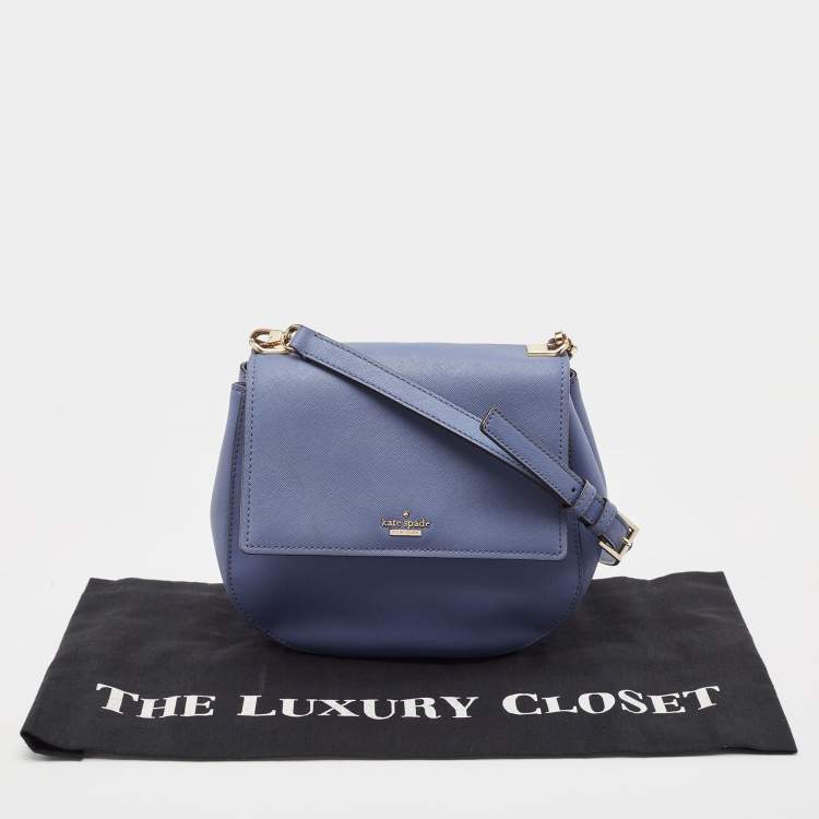 Pre Owned Kate Spade Blue Leather Cameron Street Byrdie Crossbody Bag