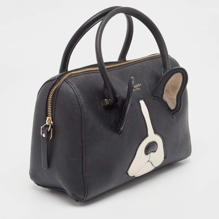 مملوكة مسبقًا Kate Spade Black Leather French Bulldog Satchel