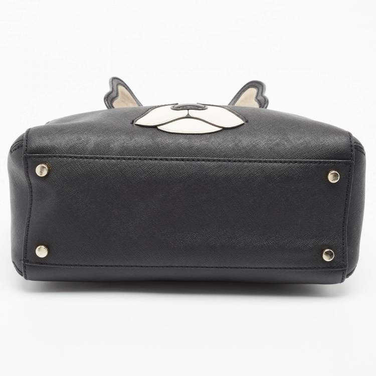 مملوكة مسبقًا Kate Spade Black Leather French Bulldog Satchel