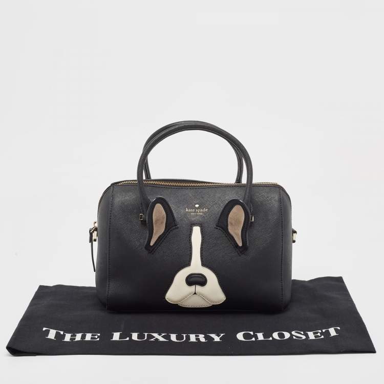 مملوكة مسبقًا Kate Spade Black Leather French Bulldog Satchel