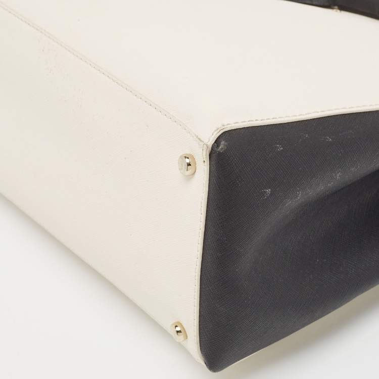 مملوكة مسبقًا Kate Spade Black/White Leather Bow Tote