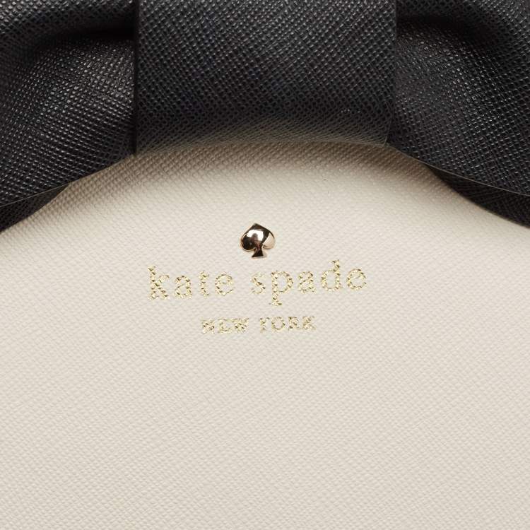مملوكة مسبقًا Kate Spade Black/White Leather Bow Tote