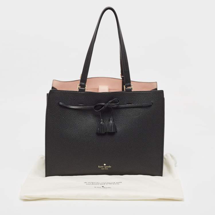 Pre Owned Kate Spade Black Leather New York Hayes Street Tote