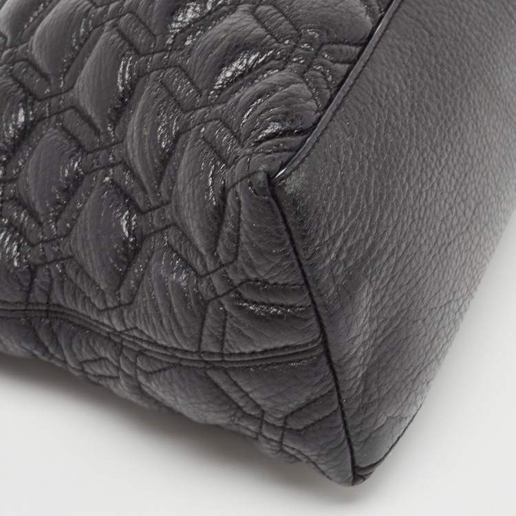 Pre Owned Kate Spade Black Quilted Shimmer Leather Astor Court Grace Bag