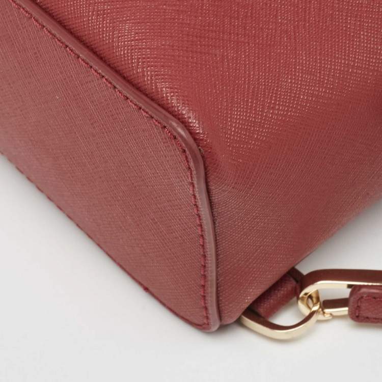 Pre Owned Kate Spade Burgundy Leather So Foxy Fox Convertible Backpack