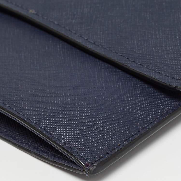 Pre Owned Kate Spade Navy Blue Leather Mini Cameron Street Briley Chain Clutch