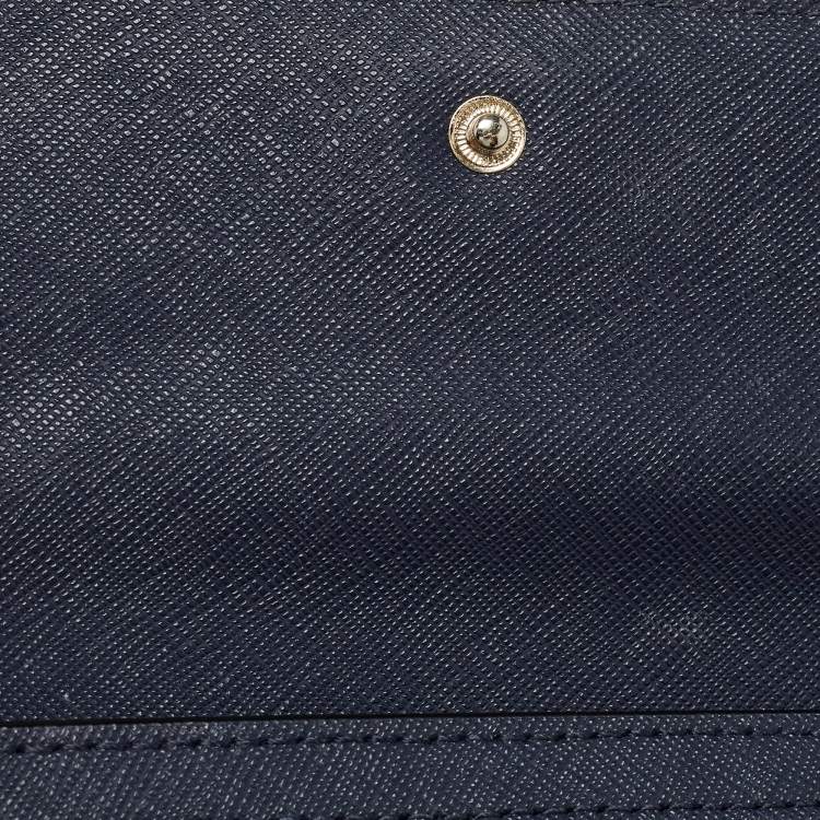 Pre Owned Kate Spade Navy Blue Leather Mini Cameron Street Briley Chain Clutch
