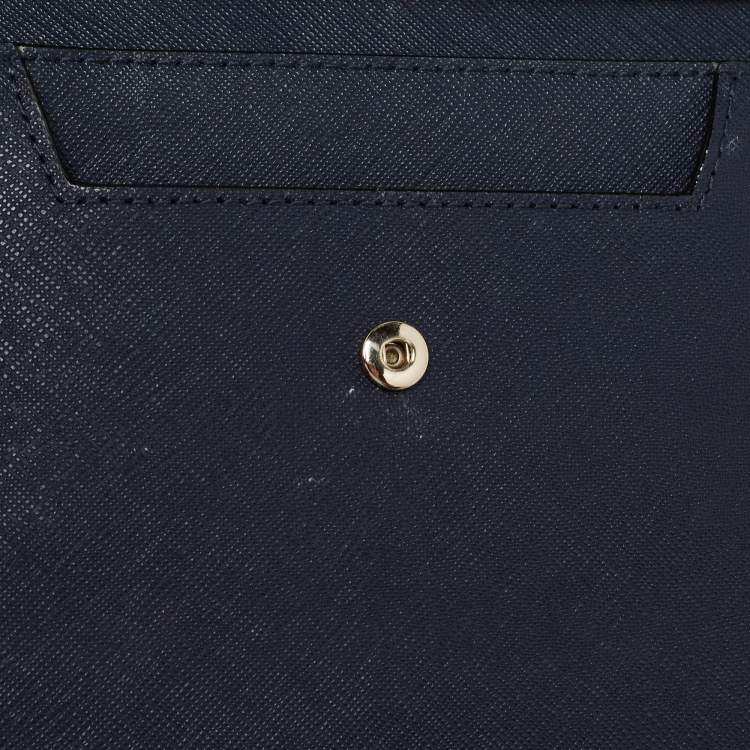 Pre Owned Kate Spade Navy Blue Leather Mini Cameron Street Briley Chain Clutch