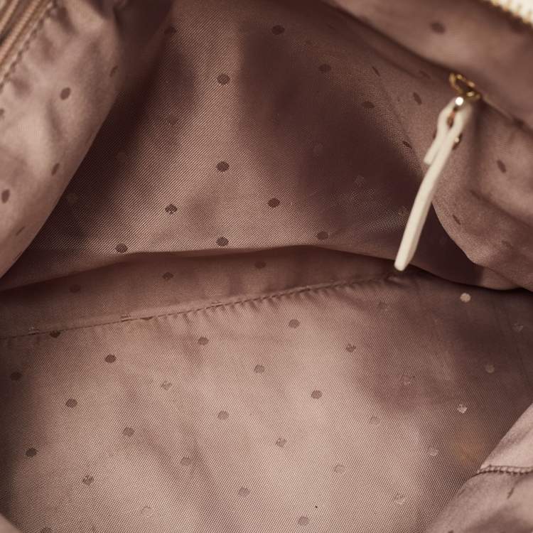 Pre Owned Kate Spade Ivory Quilted Leather Patternson Satchel