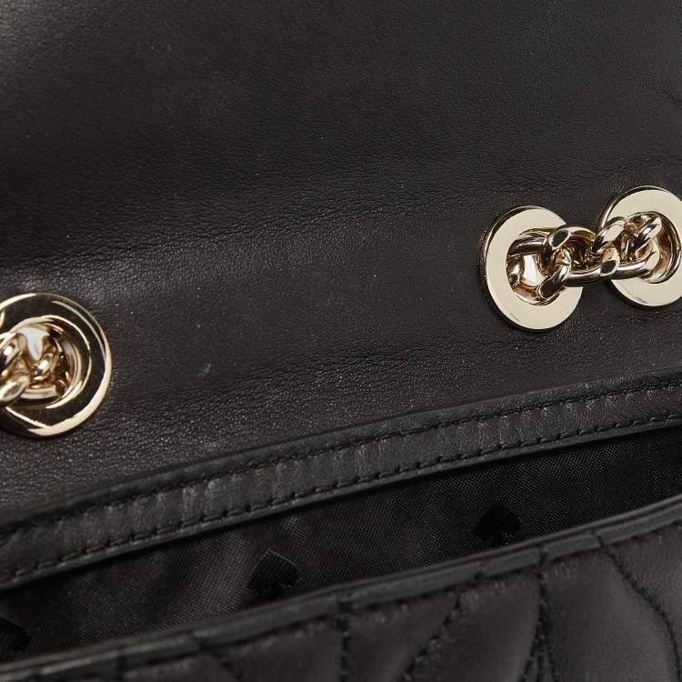 Pre Owned Kate Spade Black Briar Lane Quilted Leather Mini Evelyn Shoulder Bag