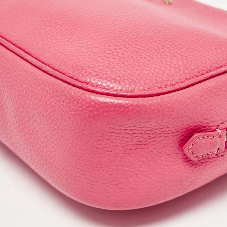 Pre Owned Kate Spade Hot Pink Leather Camera Crossbody Bag