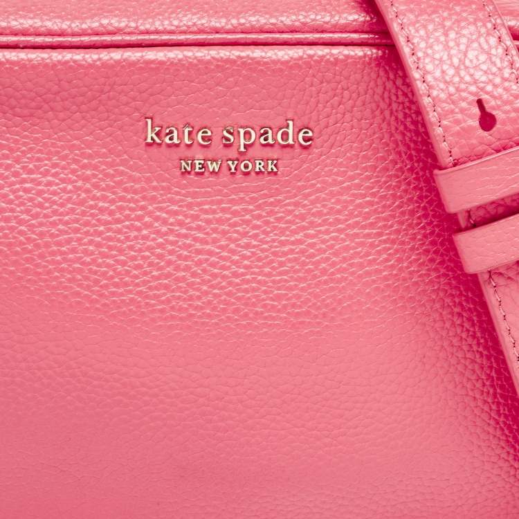 Pre Owned Kate Spade Hot Pink Leather Camera Crossbody Bag
