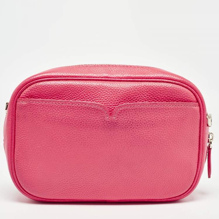 Pre Owned Kate Spade Hot Pink Leather Camera Crossbody Bag
