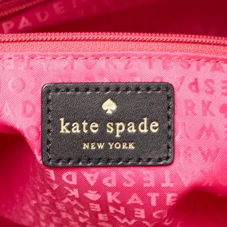 Pre Owned Kate Spade Beige/Black Woven Straw and Leather Loula Shoulder Bag