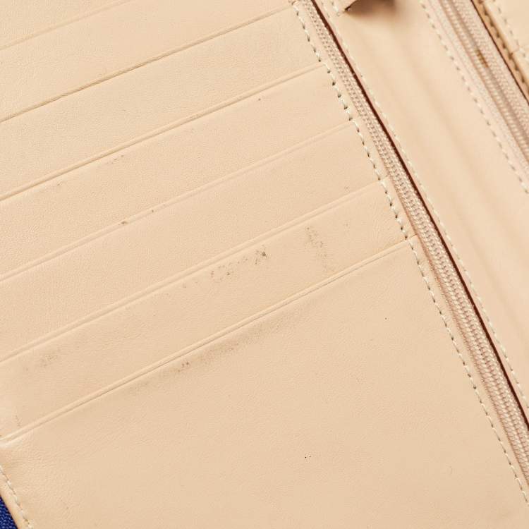 Pre Owned Kate Spade Blue Leather Zip Organizer Clutch