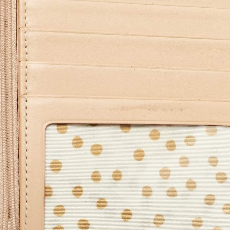 Pre Owned Kate Spade Blue Leather Zip Organizer Clutch