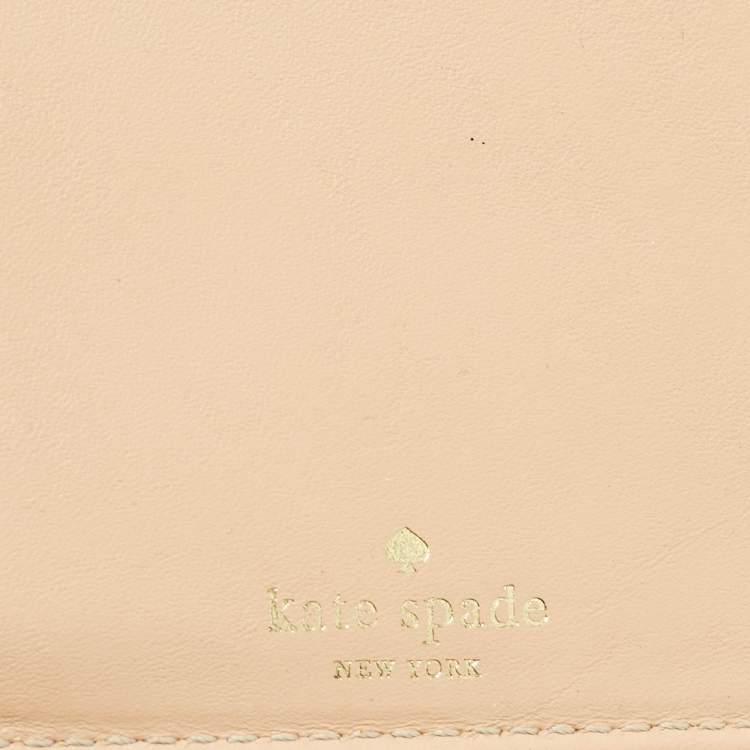 Pre Owned Kate Spade Blue Leather Zip Organizer Clutch