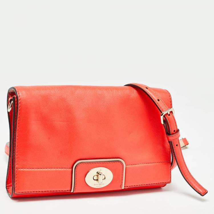 مملوكة مسبقًا Kate Spade Neon Orange Leather Hampton Road Juliana Crossbody Bag