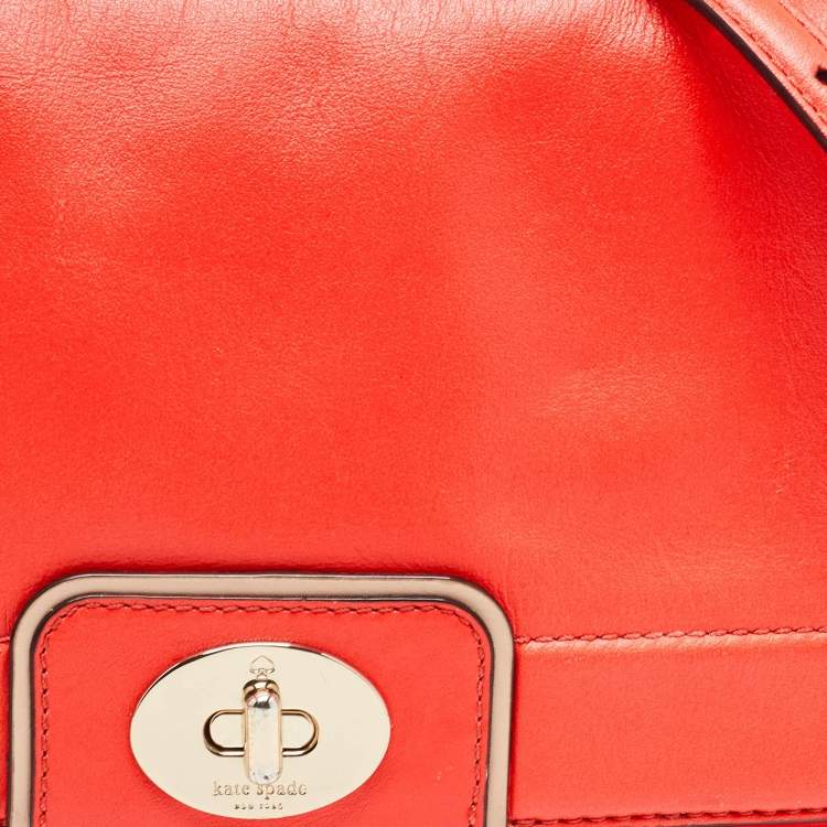 مملوكة مسبقًا Kate Spade Neon Orange Leather Hampton Road Juliana Crossbody Bag