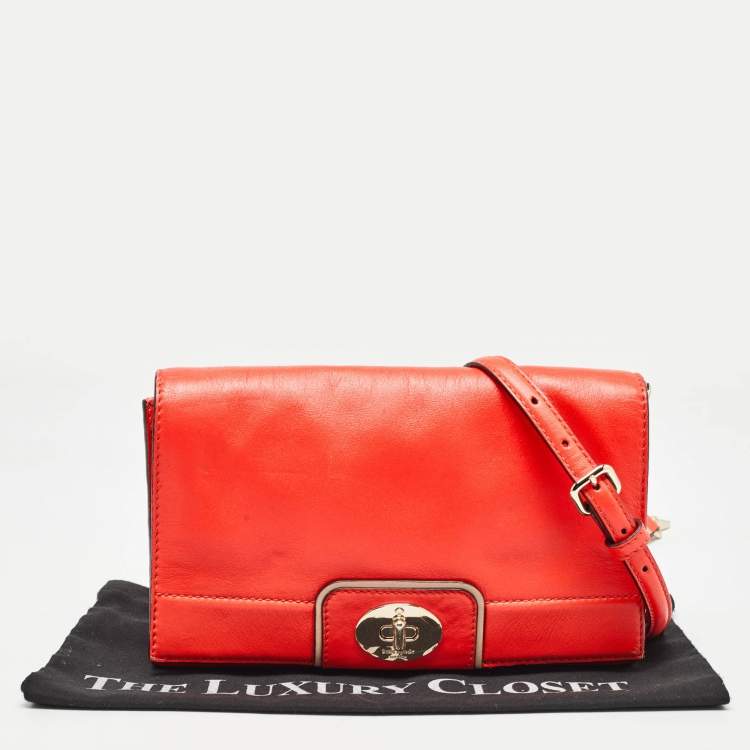 مملوكة مسبقًا Kate Spade Neon Orange Leather Hampton Road Juliana Crossbody Bag