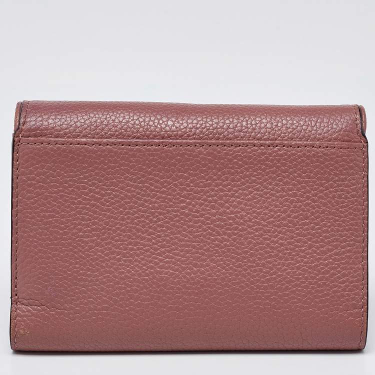 Pre Owned Kate Spade Pink Leather Trifold Compact Wallet