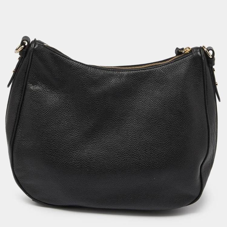 Pre Owned Kate Spade Black Leather Zip Shoulder Bag