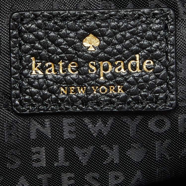 Pre Owned Kate Spade Black Leather Zip Shoulder Bag